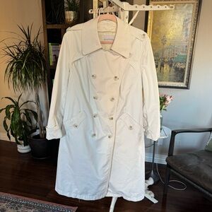Vintage Marshall Fields White Double-Breasted Coat